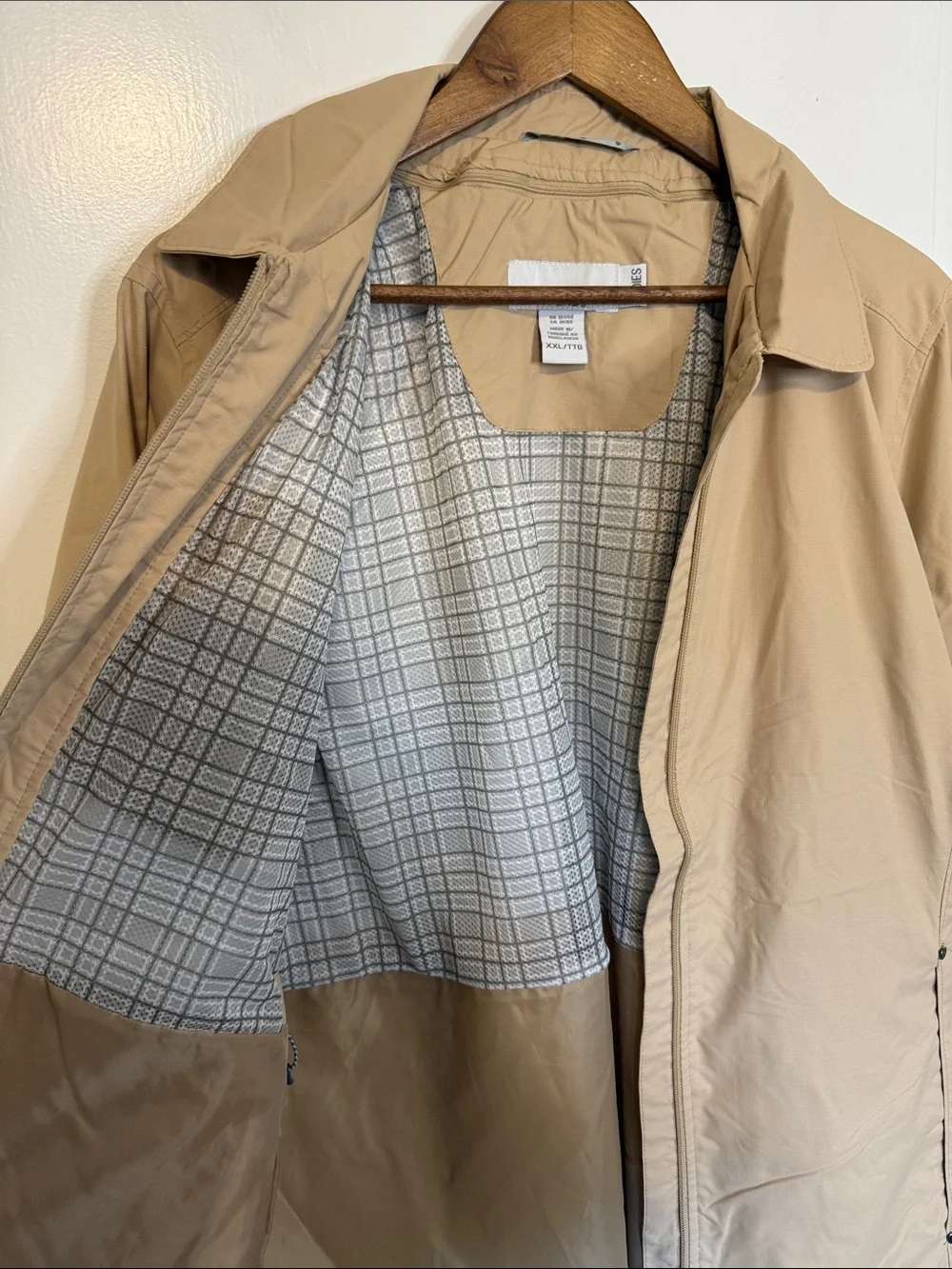 North End Ladies Jacket Full Zip Mesh Lined Collar Tan Neutral XXL Classic